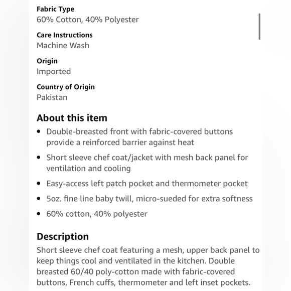 Chef Code unisex-adult chef coat - Picture 8 of 8